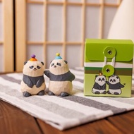 (海洋公園X島嶼製作 聯乘系列) 椴木雕大熊貓-加加&得得生日特別