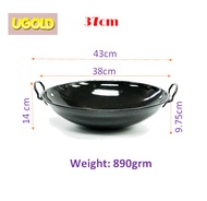 HAPPYCOOKING Black Enamel Wok 22cm / 24cm / 26cm / 28cm / 31cm / 34cm / 37cm / 40cm / 43cm | Kuali H