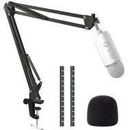Blue Yeti Microphone Boom Arm Stand with Yeti Microphone Pop Filter, Compatible with Blue Yeti Mic, 