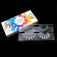 ขนตาปลอมสีขาว W-11 สำหรับการแสดงและบทบาทสมมติ ขนตาปลอมสีธรรมชาติ ขนตาปลอมแบบแข็ง ขนตาปลอมสีสันสดใส ข