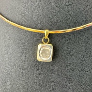 KJ808 จี้สร้อยคอเพชรซีกแท้ธรรมชาติ ทรงสี่เหลี่ยม จำหน่ายเฉพาะจี้