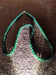 A货翡翠满绿老花青珠链