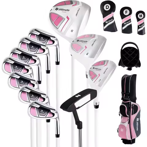 Ladies Golf Club Set, 9/11 Pieces, 460cc Driver, 3 Wood, Hybrid, Irons 6-9, Putter