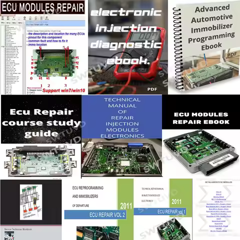 10 PCS ECU REPAIR E-Book Course Study ECU MODULES Repair Helper Electronic Injection Nissan PSA ECU 