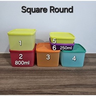 Tupperware Medium Square Round 800ml (1) 12.8cm(L) x 11.5cm(W) x 9.0cm(H)