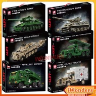 WW2 Model Tiger Leopard KV-1 KV-2 IS-2 Heavy Tank Collection T34 Building Blocks Bricks Toys for Boy