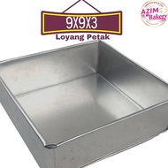 Loyang Petak 9X9X3 Inci Loyang Empat Segi | Square Mould | Loyang Kek Petak | Square Cake Mould by Azim Bakery