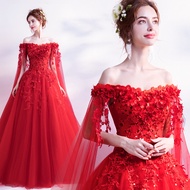 【SALE】 Hong Hu Formal Evening Dress For Women 2023 Elegant Bride Wedding Long Gown For Debut Ninang