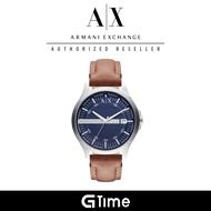 [Official Warranty] Armani Exchange AX2133 Men's Three-Hand Date Brown Leather Watch