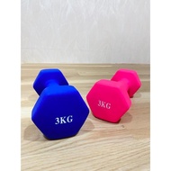 Dumbell 3kg Dumbbell Neoprene Barbell Vinyl Anti Slip 3 Kg Barbell Neoprene Dumbell Neoprene Weight 