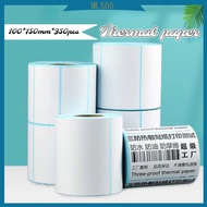 Thermal printer sticker paper waterproof courier bag sticker AWB shipping label barcode printer roll A6 100*150*350 stic
