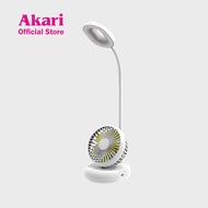 Akari 4” Rechargeable Mini LED Desk Lamp Fan