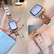 Compatible With Apple Watch Band, Creative Fashion Design Silver & Rose Gold Metal Paired With Soft 