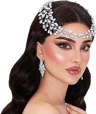JHOO Bridal Rhinestone Hairband, Pearl Wedding Hair Accessories, Exquisite Headpiece HP835 (Silver, 
