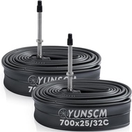 Tiub Basikal YUNSCM 700x25C/26C/28C/30C/32C (25/32-622) FV80mm Presta Valve, Tiub Dalam 700C Serasi 