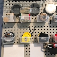 12 Pieces Pegboard Plastic Bins Kit - Pegboard Bins with Hooks - Pegboard Accessories Workbench Bins