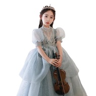 Girl FORMAL PARTY GOWN TULLE PRINCESS LITTLE GOWN PIANO DRESS UP