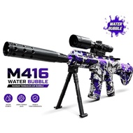 TERLARIS M416 Airsoft Senapan peluru water gel Air Bubble Berwarna Hijau Merah Ungu Biru dengan Trip