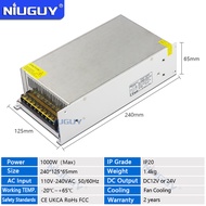 DC24V/12V แหล่งจ่ายไฟ LED หม้อแปลงไฟฟ้า AC110V-220V ToDC 12V 1000W Led Driver สำหรับแถบไฟ Ledกล้องวง