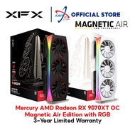 XFX AMD RADEON MERCURY RX 9070 XT MEGNETIC AIR OC 16GB DDR6 GRAPHICS CARD BLACK / WHITE ( RX-97TMARG