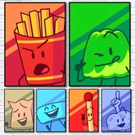 1PC Cartoon Bfdi Battle For Dream Island Poster Self-adhesive Art Waterproof Paper Sticker Coffee Ho