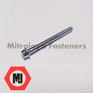 MESIN [25 PCS] FLANGE KEYBolt 8 ENGINE BLOCK M6x60 WHITE