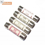 SK 10Pcs BS1362 Fuses 6*25 British Bussmann Fuses Filling Sand Riot Ceramic Fuse 6x25mm 3A 5A 10A 13