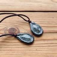 親翠 天然翡翠 冰黑烏雞仿真瓜子特色調整式繩鏈