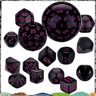 Super 15Pieces Complete Polyhedral DND Dice Set D3-D100 Spherical Dice Set for Role Playing Table Ga