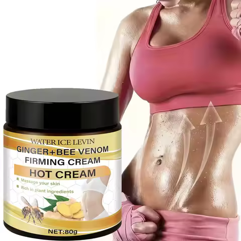 Ginger & Bee Venom Hot Firming Cream - Pre-Workout Warming Moisturizer to Heat Skin,Define with Plan