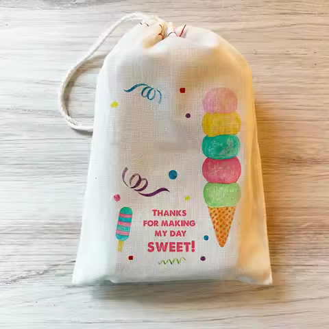 5pcs Ice cream sweet Gift Bags boy or girl summer baby shower 1st 2nd 3rd 4th birthday Party decorat
