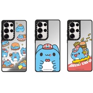 CASETi Bugcat Capoo Sticker Mirror Case For Samsung Galaxy S25 S24 S23 Plus Ultra Hard Back Cover Ca