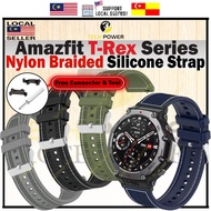 Amazfit T-Rex 3 / Amazfit T-Rex 2 Strap Nylon Braided Silicone Strap,Tali Jam Amazfit T-Rex3 / Amazf