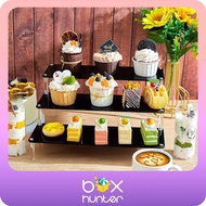 3-Tier BLACK Acrylic DISPLAY Rack 30CM Long