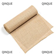 QINJUE Vintage Table Runner Party Decoration Burlap Hessian Country Burlap Chair Sashes