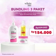 [3 Pcs] WHITE INC Alpha Glowhite Body Lotion + AHA Body Serum + Alpha Glowhite Body Mask - Bundling