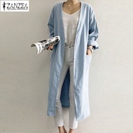 ZANZEA เสื้อคาร์ดิแกน แขนยาว พลัสไซซ์ สำหรับผู้หญิง