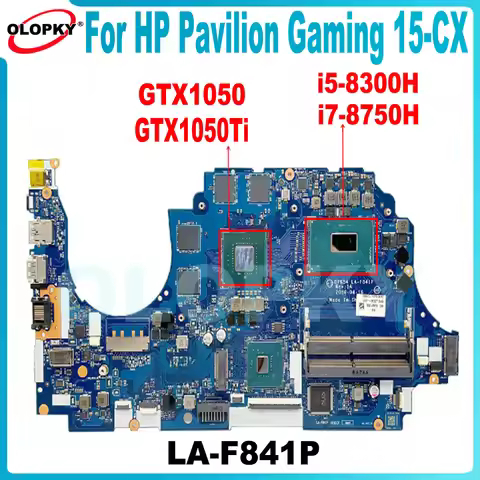 DPK54 LA-F841P for HP Pavilion Gaming 15-CX Laptop Motherboard i5-8300H i7-8750H CPU GTX1050/1050Ti 