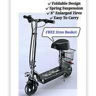 SuperSports Scooter Electric Adult Skuter Elektrik Free With Seat And Iron Basket Electric Basikal S