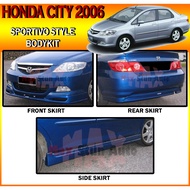 HONDA CITY 2006 SPORTIVO BODYKIT SPORTIVO BUMPER SKIRT LIP FOR CITY 2006 2007 FRONT SKIRT SIDE SKIRT