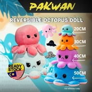Flip Octopus Plushie Reversible Face Octopus Doll Bipolar Toy for Baby Gifts Toys Patung Octopus