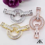 Korean Gold Plating, Clasp, Hook, Cangkuk Gelang, Claps Round, Batu Zircon, Code 0283031