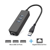 USB 3.0 to LAN/RJ45 Gigabit Ethernet Network Cable Adapter and 3 USB3.0 Port Hub
