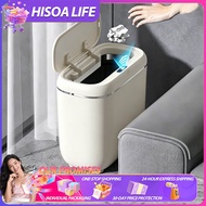 Hisoa Smart Trash Bin Sensor Light Motion Trash Can With Large Bin Kitchen Bedroom Rubbish Bin