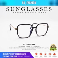 SUNGLASSES CERMIN MATA FASHION ARTIS TREND MALAYSIA SQUARE METAL FRAME CLEAR LENS VINTAGE SPEC SCL-2