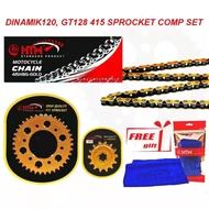 GT128 GT 128  DINAMIK120 DINAMIK 120 MODENAS RACING CHAIN SPROCKET SET HTM 415 - 132L DOTOMOMO 415HB