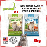 100% ORIGINAL Proud Super Premium Chicken / Ocean Fish Cat Dry Food / Makanan Kucing / Kibbles 8kg