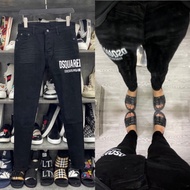 Black Jeans Dsq2 Men's Jeans Black - slimfit standard form Type 1 plain black with painted letter Ds