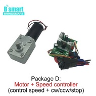 Bringsmart Worm Gear Motor DC 12V 24V High Torque Mini Gearbox Reducer Micro Motor 10-470Rpm
