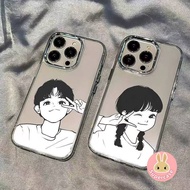 Ins Style Couple Phone Case For Realme 14 14X 13 12 11 Pro Plus 12X 11X 9 2 9i 7i Note 60 Narzo 50A 